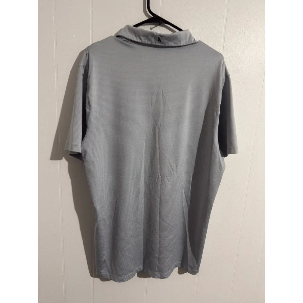 NIKE Tiger Woods‎ Collection Golf Polo Mens Dri-Fit L Gray Athleisure